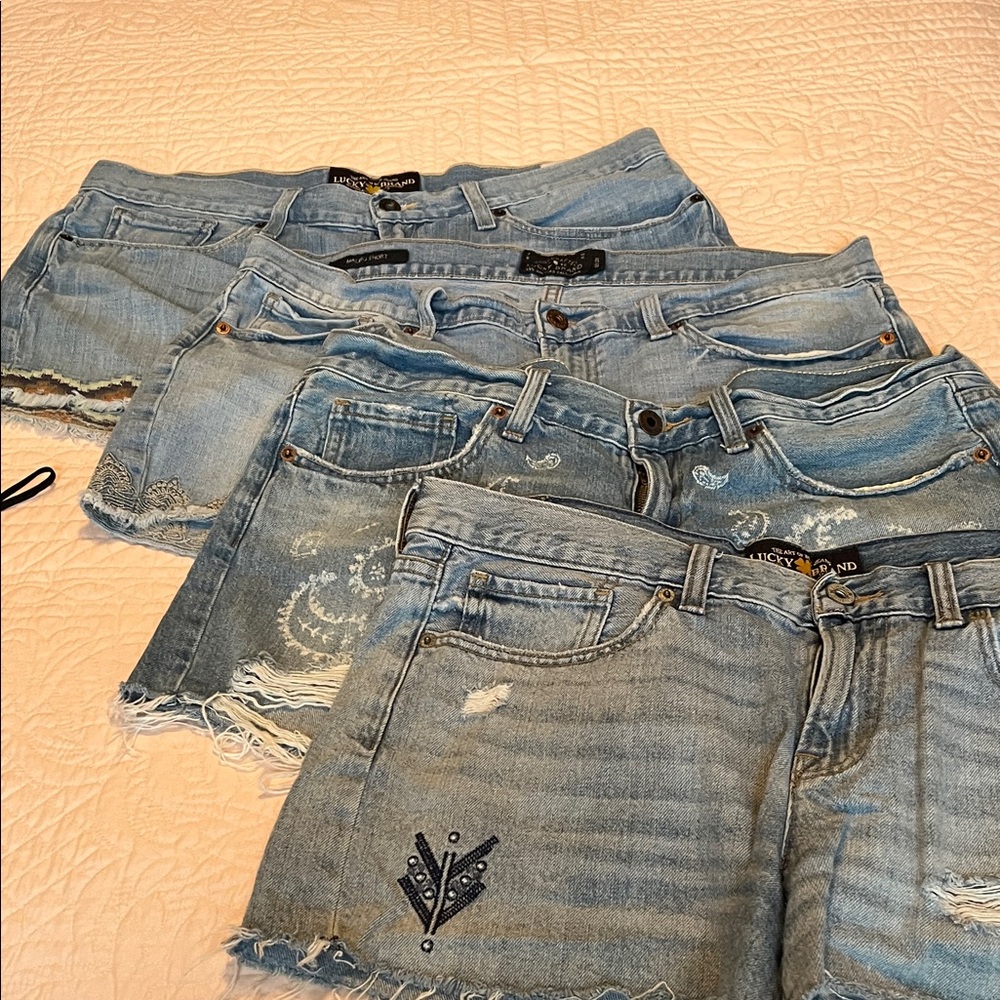 Lot of 4 pairs 12/31 Lucky Brand Light Blue Denim Shorts
